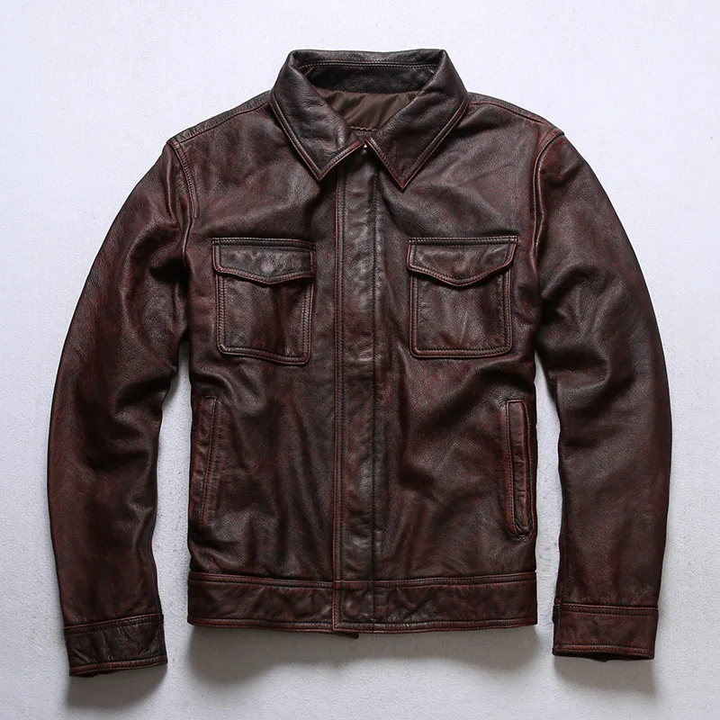 

2020 RockCanRoll Super Quality Coat Genuine Cow Leather Cowhide Stylish Durable Vintage Jacket