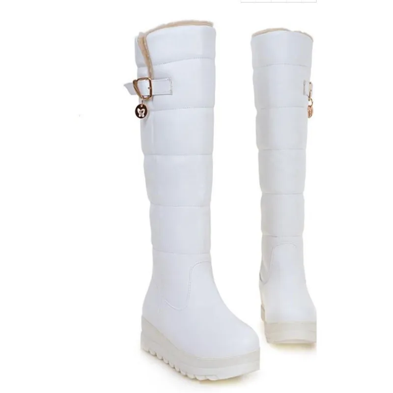 

Winter Boots Women Warm Knee High Boots Round Toe Down Fur Ladies Fashion Thigh Snow Boots Shoes Waterproof boots