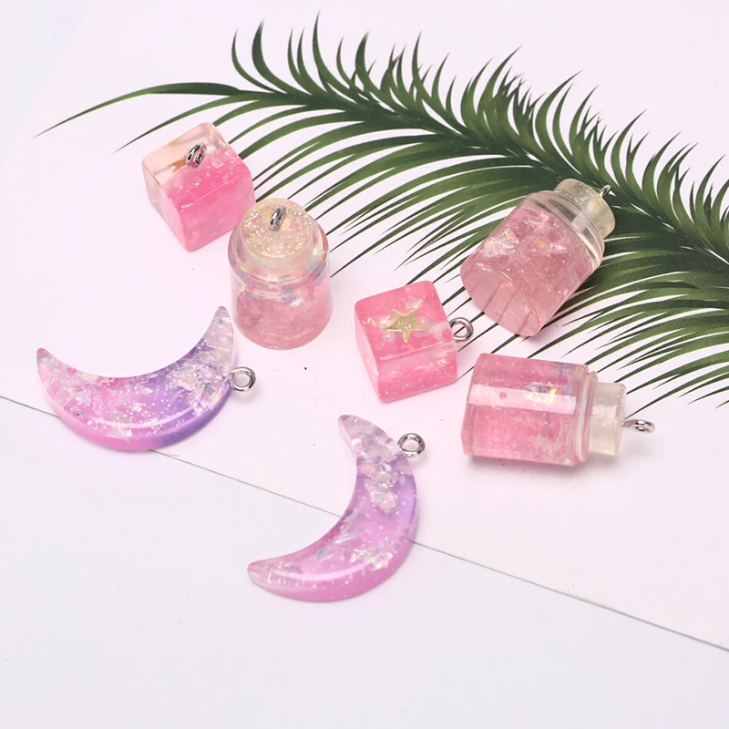 Каваи плоская задняя Смола блестящая Луна медовый горшок амулеты украшения