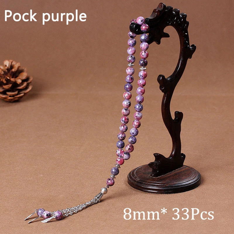 8 мм мусульманские четки оптом по низкой цене Натуральный камень черного бисера