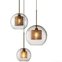 nordic hanging led pendant lights golden mesh kitchen fixtures pendant lamp home lighting indoor decor supermarket luminaire