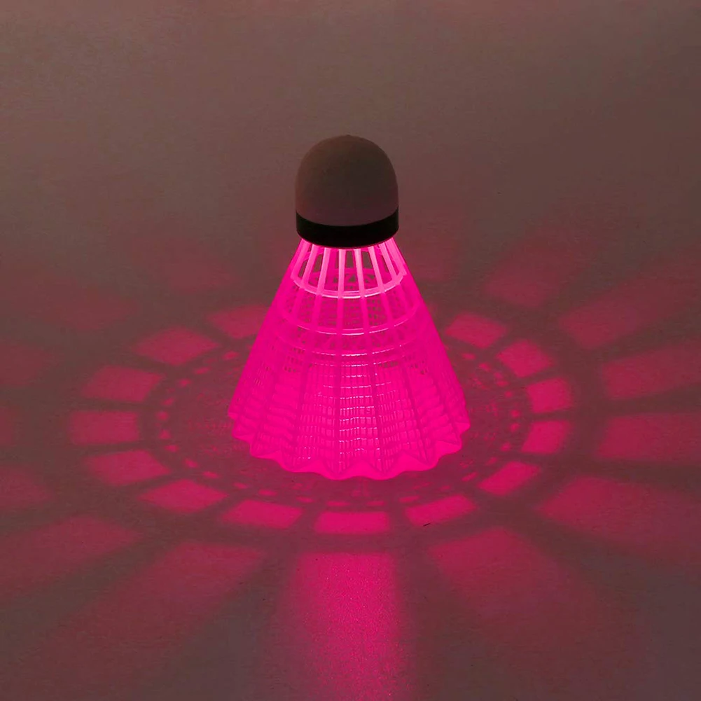 

4Pcs Creative LED Light Badminton Balls Plastic Outdoor Sports Shuttlecocks funy kids gift practicing match casual playing Tools