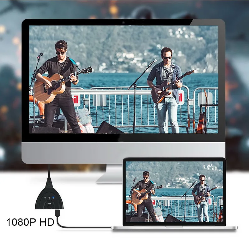 3-портовый HDMI переключатель 3x1 разветвитель кабель Поддержка порта Ultra HD 1080P |