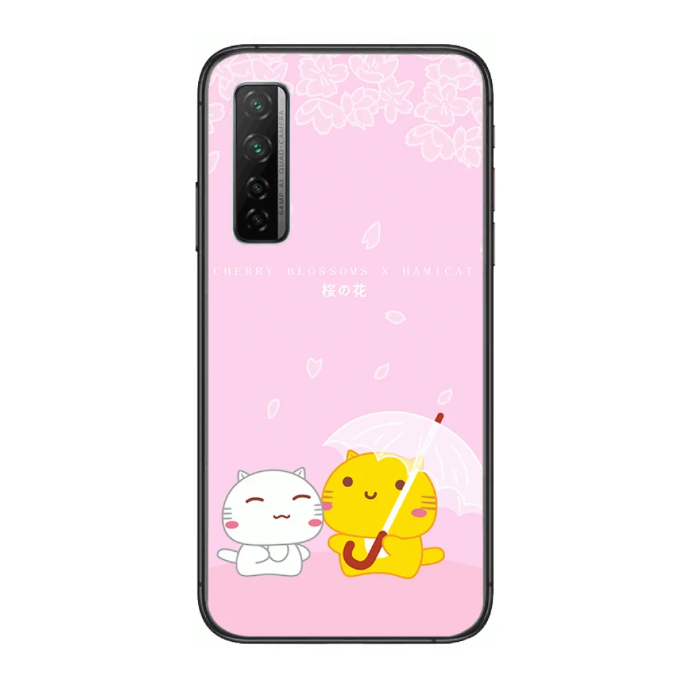 

coque cute cat Phone Case For Huawei Nova p10 lite 7 6 5 4 3 Pro i p Smart ZBlack Etui 3D Coque Painting Hoesje