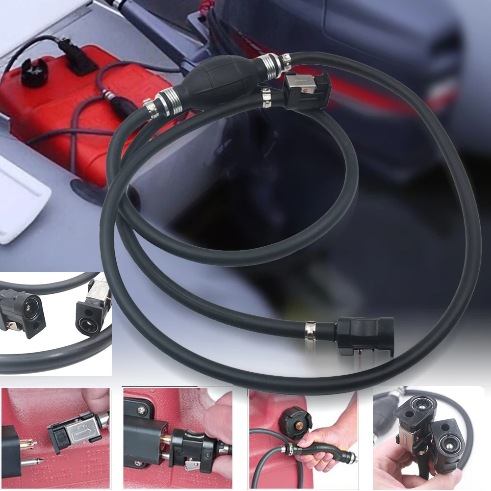 

Universal 5/16" Gas Hose Fuel Line Assembly Primer Bulb Fit Outboard Marine For Boats, RVs, Tractors, And Caravans