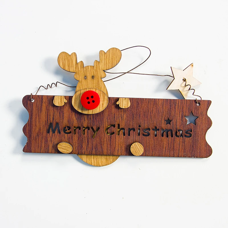Деревянный Рождественский кулон в виде лося креативное подвесное украшение