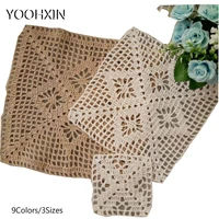 luxury cotton placemat cup coaster mug kitchen christmas table place mat cloth lace crochet tea coffee dish doily handmade pad