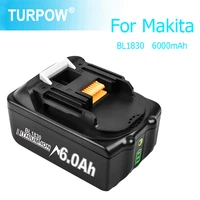 turpow rechargeable battery 6000mah for makita 18v li ion battery bl1840 bl1850 bl1830 bl1860b lxt400 replacement