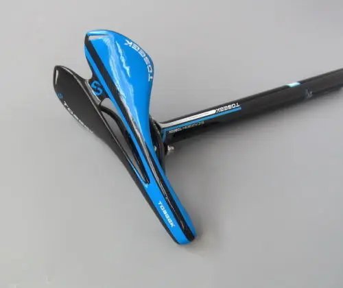 

TOSEEK 2pcs 3K Carbon Fiber Seatpost + Saddle Set 27.2/30.8/31.6mm Seat Post Matt/Shiny Bicycle Saddle 14.3*27cm Seat Tube