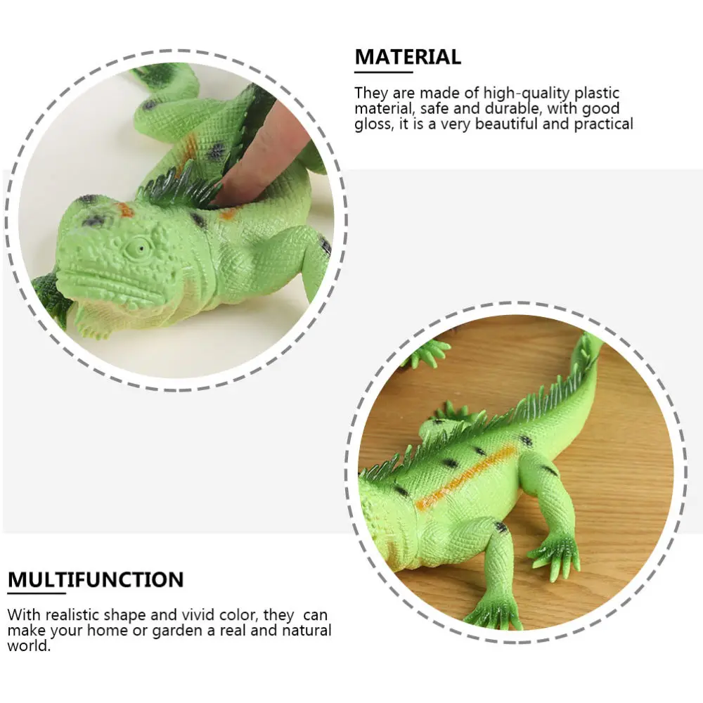 

2pcs Simulation Lizard Figurine Sounding Lizard Figure Funny Desktop Ornament