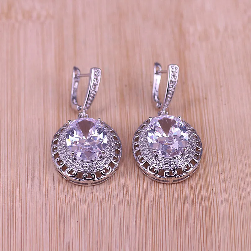 Акция роскошные стильные ювелирные изделия с большим камнем серебряного цвета