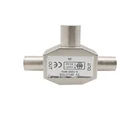 Переходник T-образного типа, 2 штекера на 1 гнездо