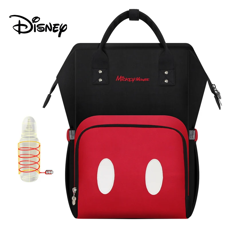 Eye Mickey Сумка для подгузников disney, рюкзак, детские сумки для мамы, Микки, Минни, мокрая сумка, модный органайзер для подгузников, USB - Цвет: Eye Mickey