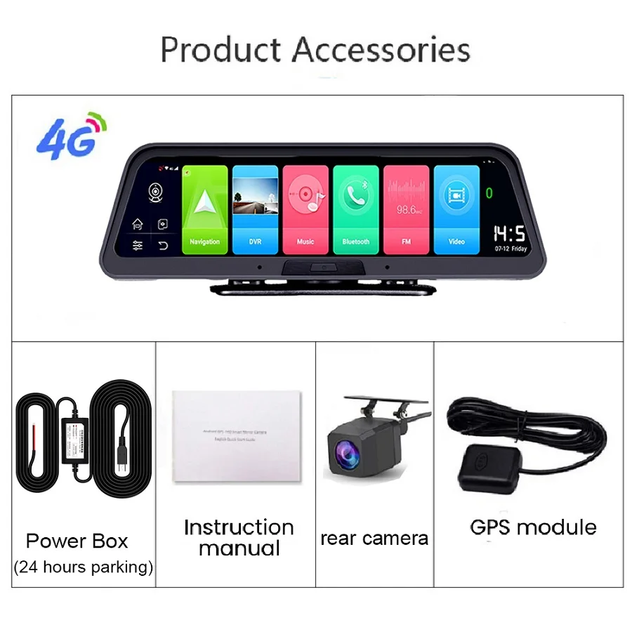 Автомобильный видеорегистратор 10 &quot 4G Android 8 1 ADAS с GPS навигацией FHD 1080P двойной