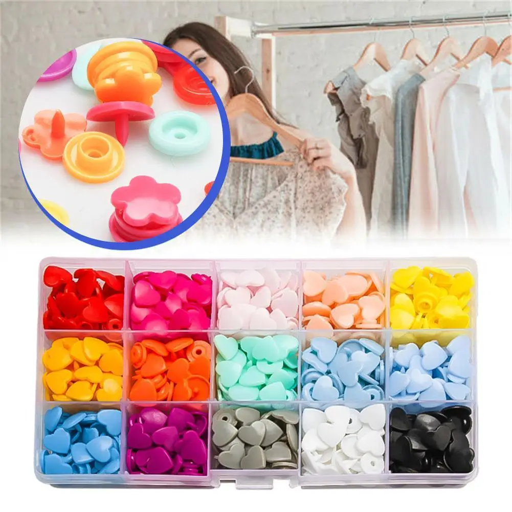 

12.5 MM color plastic resin snap button, children's clothing love five-pointed star button, installation tool, hand pressing pli