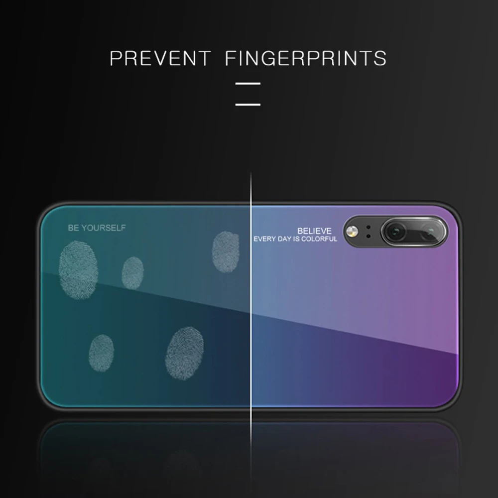 Градиентный чехол из закаленного стекла защитный для Huawei P10 20 30 Pro Lite Mate 10 pro Nova 3 4 5