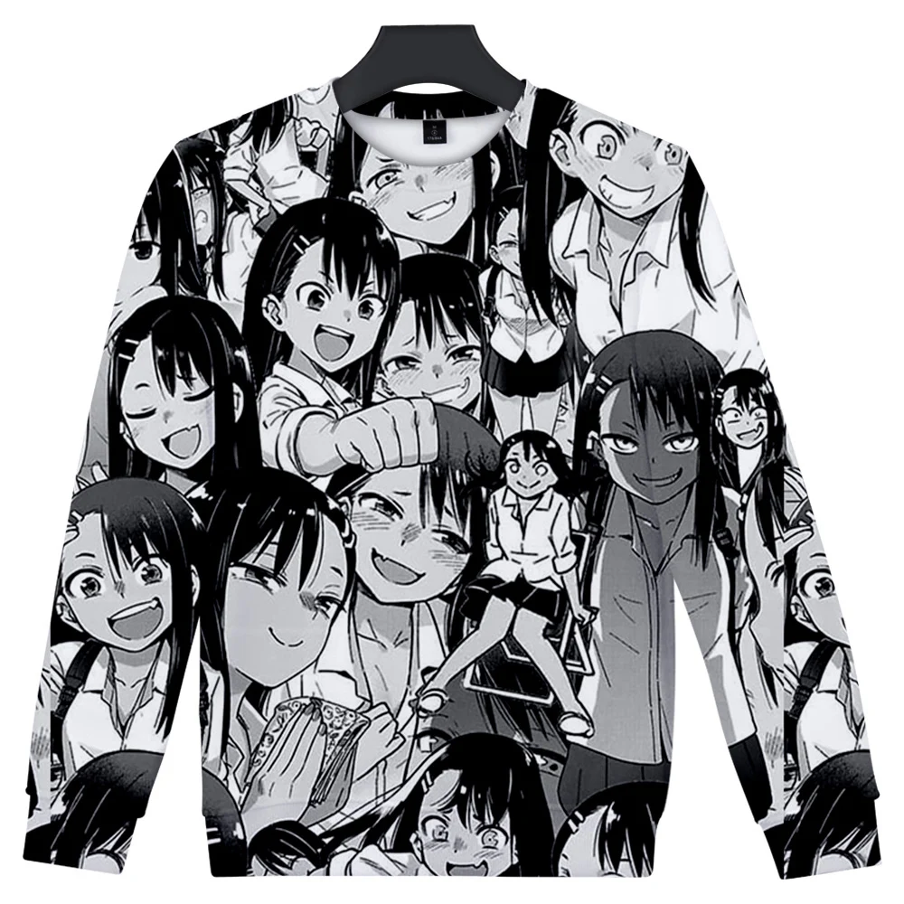 

Толстовка nagatoro с круглым вырезом и 3D принтом манга, крутые весенние пуловеры