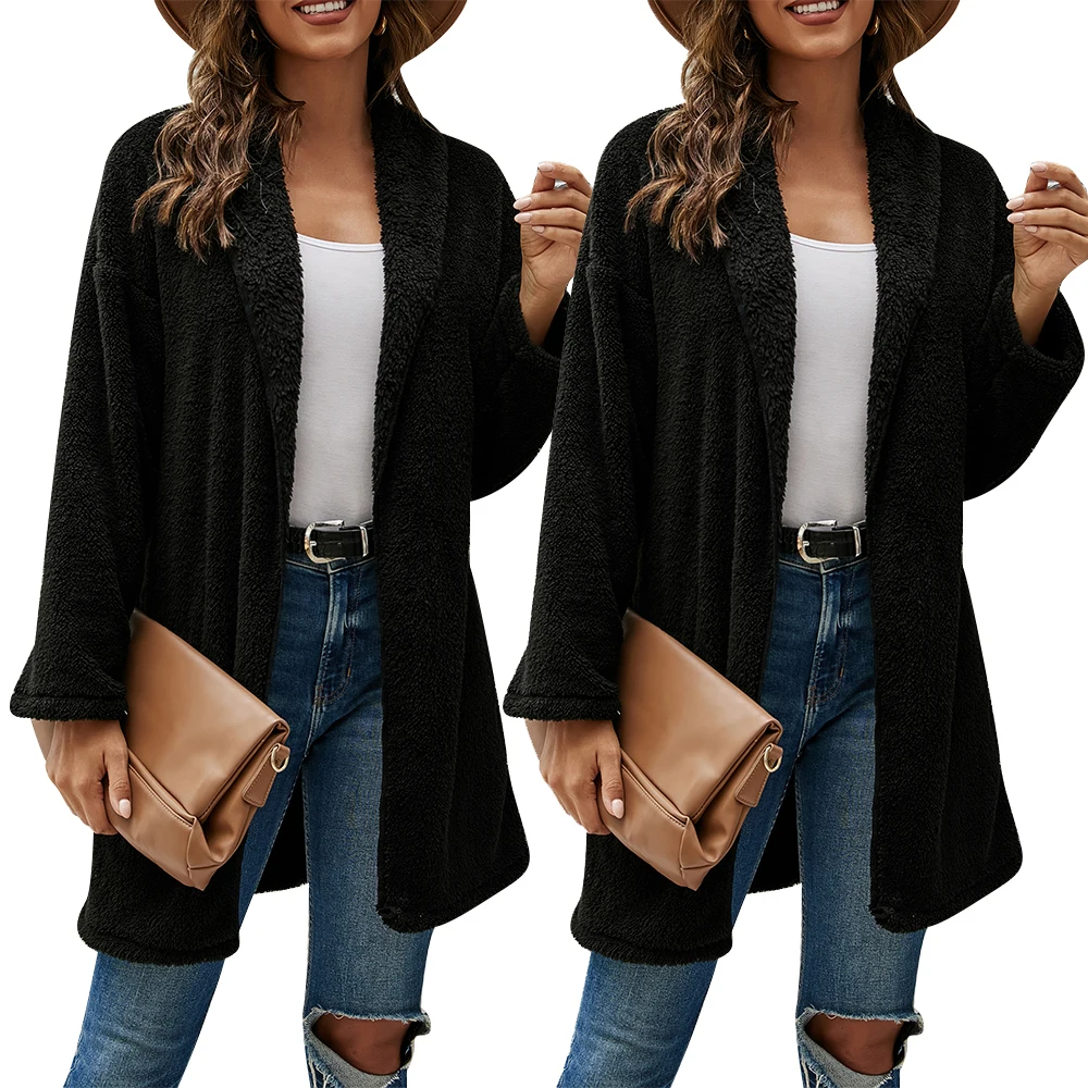 

Women's Winter Wool Blend Coat Warm Winter Overcoat Polar Fleece Causal Thick Coat Jacket Outerwear Autumn Jacket Fashion