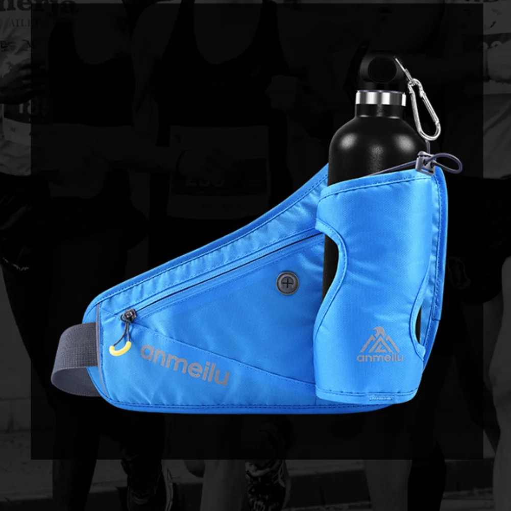 

Unisex With Reflective Strip Water Bottle Holder Jogging Cycling Adjustable Buckle Hiking Pouch Belt Waist Bag Outdoor Sports