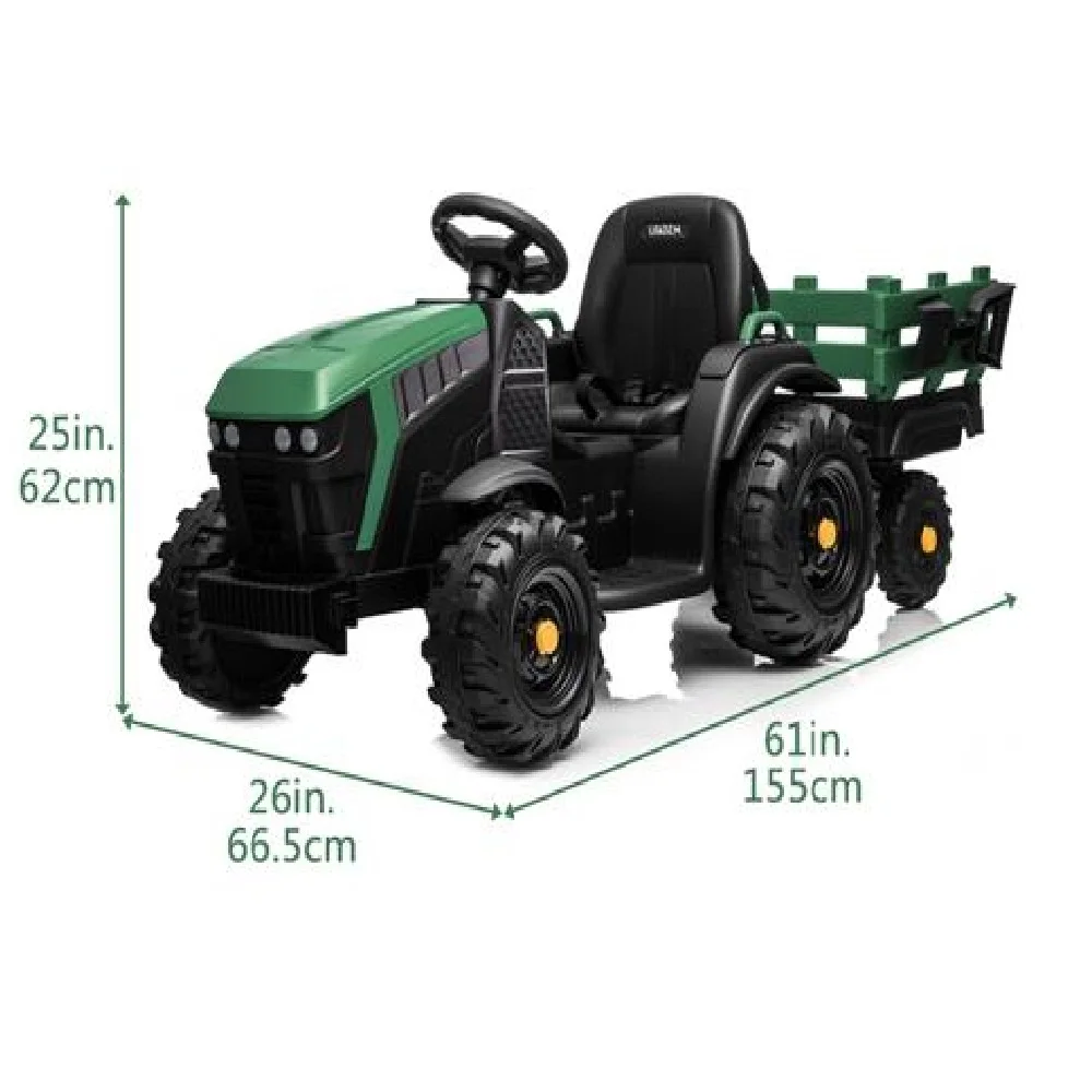

LZ-925 Farm Lawn Detachable Trailer Kids Ride On Car With Rear Bucket, Storage Space, MP3 Player, Radio For Children 3 To 8 Year