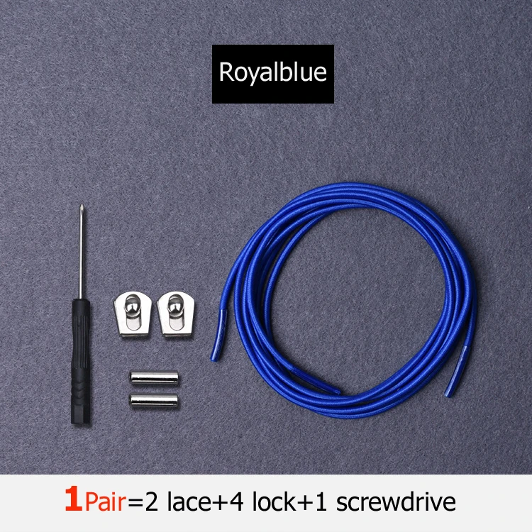 royalblue Шнурки без завязок эластичные шнурки для обуви с металлическим замком для кроссовок, походных ботинок или спортивной обуви для бега и тенниса - Цвет: royalblue