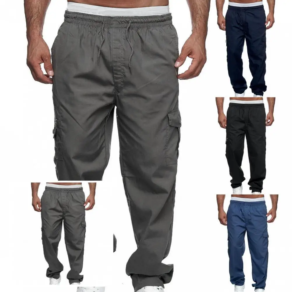 

Sweat Absorption Terrific Low Crotch Men Pants Loose Men Pants Mid Waist for Jogging