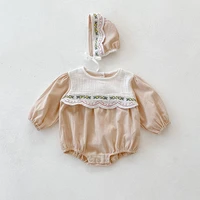 autumn girls baby bodysuits floral hem infants kids rompers 2021 hot sale children playsuits