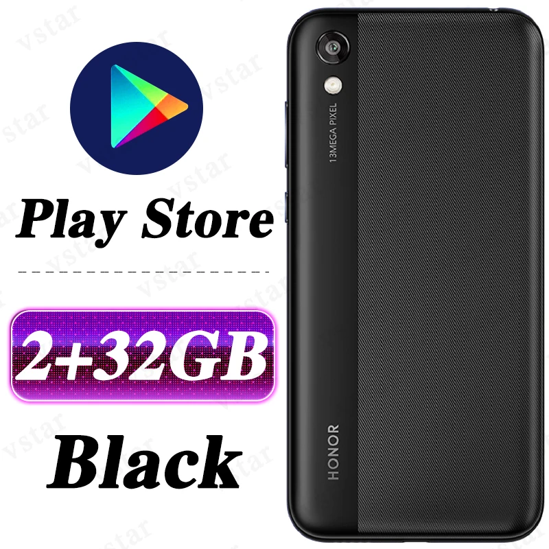2G 32G Black honor 8 Play, honor Play 8, смартфон, 5,71 дюймов, 2 Гб, 32 ГБ, MT6761, четыре ядра, две sim-карты, разблокировка лица, 3020 мАч - Цвет: 2G 32G Black