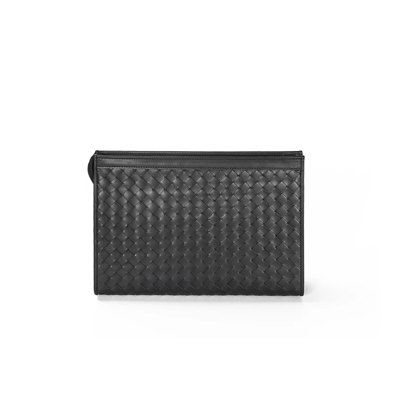 

Leather business clutch large capacity document bag fashion casual men's bag hand-woven embroidered envelope bag 2020 new spot