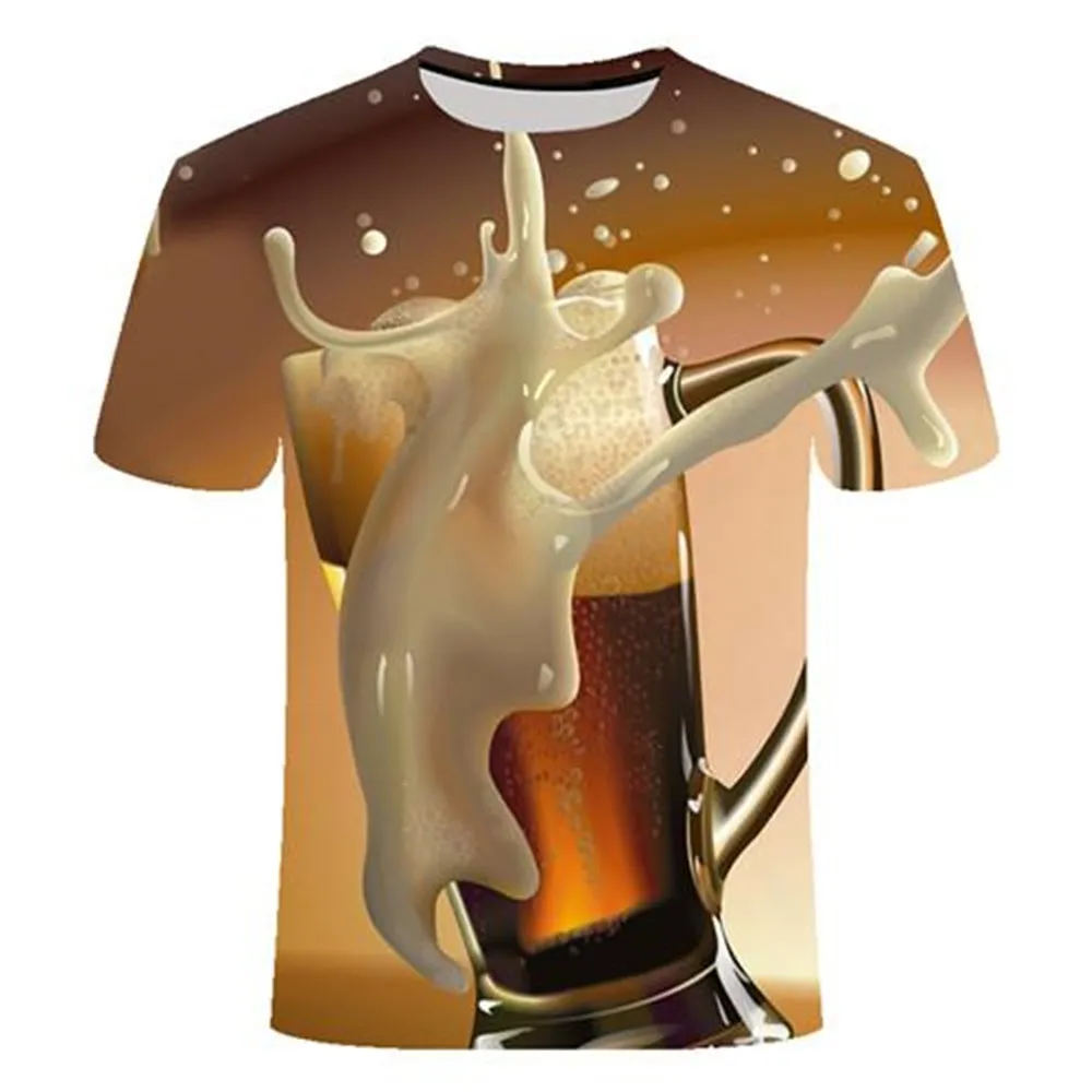 

Funny T-shirt Summer 2021 Menâ€™s Clothing Brand O-neck Beer Short Sleeve 3D T-shirt Digital Printing T-shirt Large Size 110-6XL