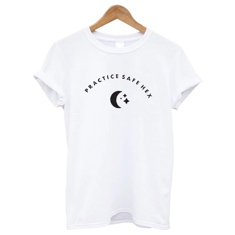 P641White EnjoytheSpirit практика безопасный шестигранный Счастливый Хэллоуин забавная футболка Ведьмак Магия Хэллоуин рубашка Луна старт грейптический принт хорошее качество - Цвет: P641White