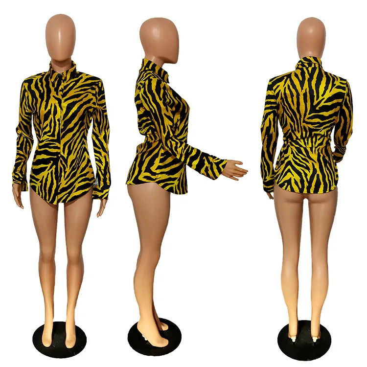 Рубашка женская с леопардовым принтом топ в африканском стиле однобортная