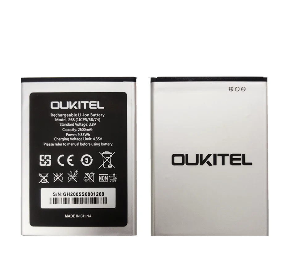 100% Новый оригинальный аккумулятор 2600 мАч для OUKITEL S68 / C16 Pro мобильный телефон
