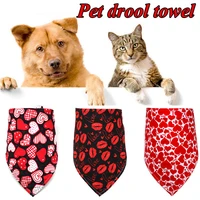 polyester pet saliva towel dog scarf love triangle scarf pet triangle scarf universal pet supplies valentines day cute