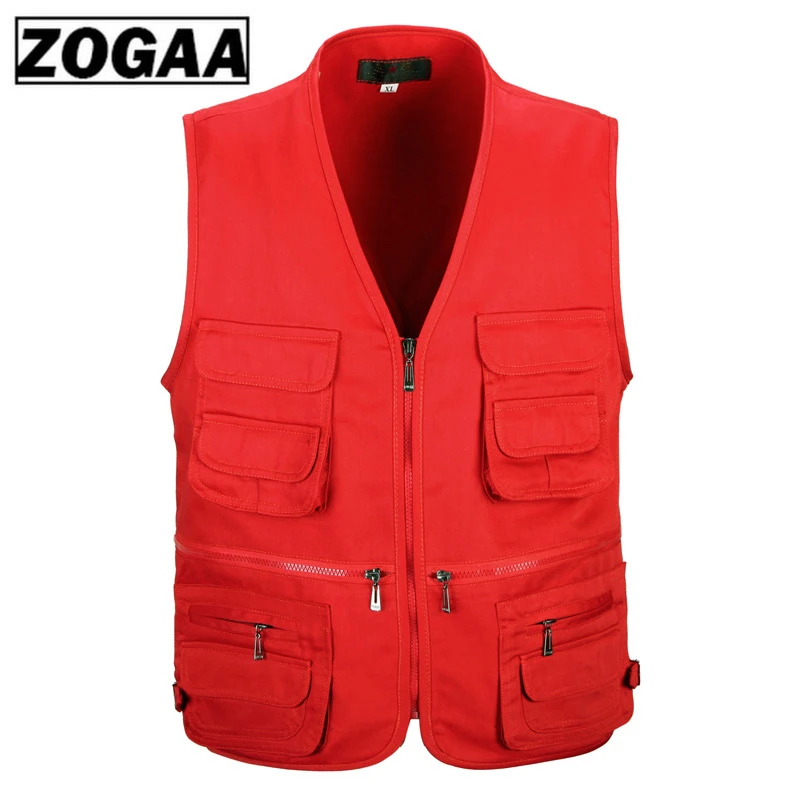 Men Cotton Multi Pocket Vest Summer New Male Casual Thin Sleeveless Jacket With Many Pockets Mens Photographer Baggy Waistcoat | Мужская