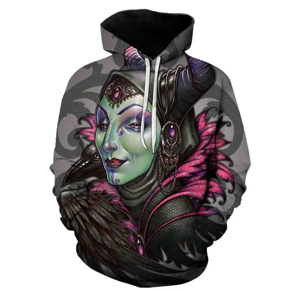 Men's high quality horror armor snake girl totem 3D printed hoodie young designer casual and fun S-6XL | Мужская одежда