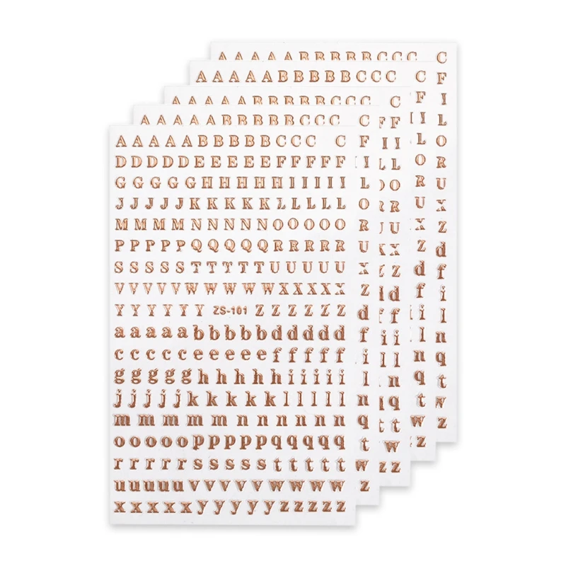 

LXAE 5 Sheets 3D Letters Chunky Glitter Nail Art Decorative Stickers UV Epoxy Resin Mold Fillings DIY Crafts Accessories