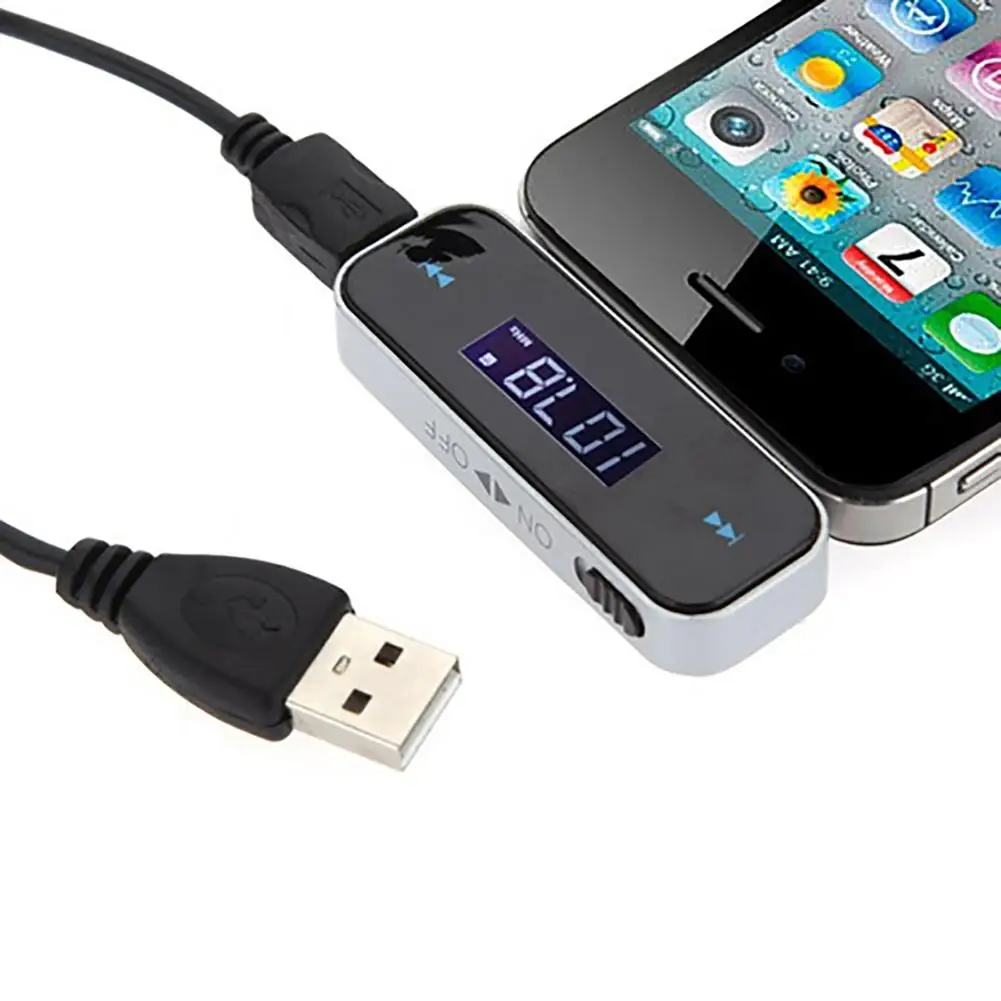 

New Wireless 3.5mm Car LCD Display Cable for iPhone 4S 5S 6 iPod FM Transmitter For iPod Other MP3/MP4 Players