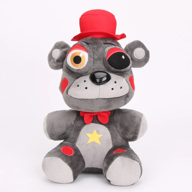 Lefty 25cm 25 см FNAF five nights at лисица Фредди Fazbear медведь El Chip Lefty Rockstar игрушка-Лиса плюшевые куклы мягкие животные плюшевые игрушки лиса - Цвет: Lefty 25cm