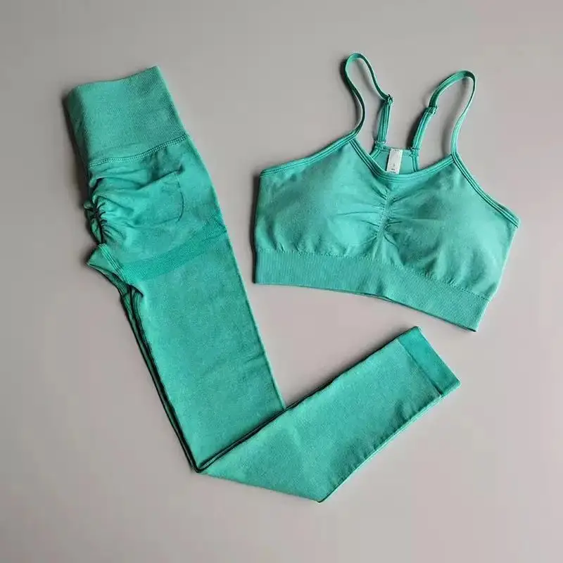 2 шт./компл. бесшовный Женский спортивный костюм Одежда для тренировок в