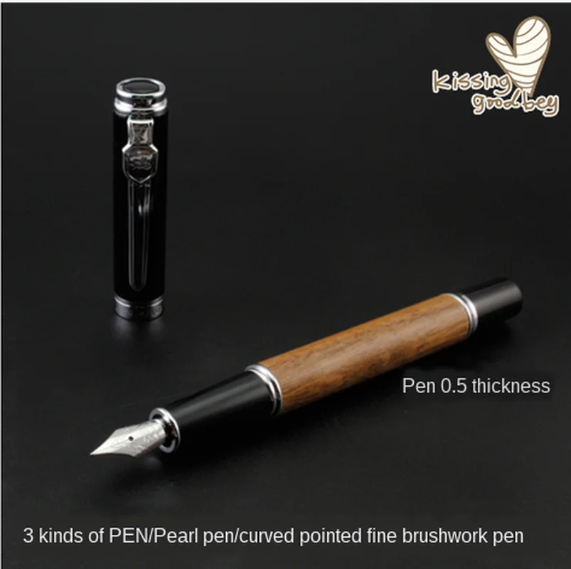 Классическая деревянная перьевая ручка с чернилами и наконечником 0 5 мм