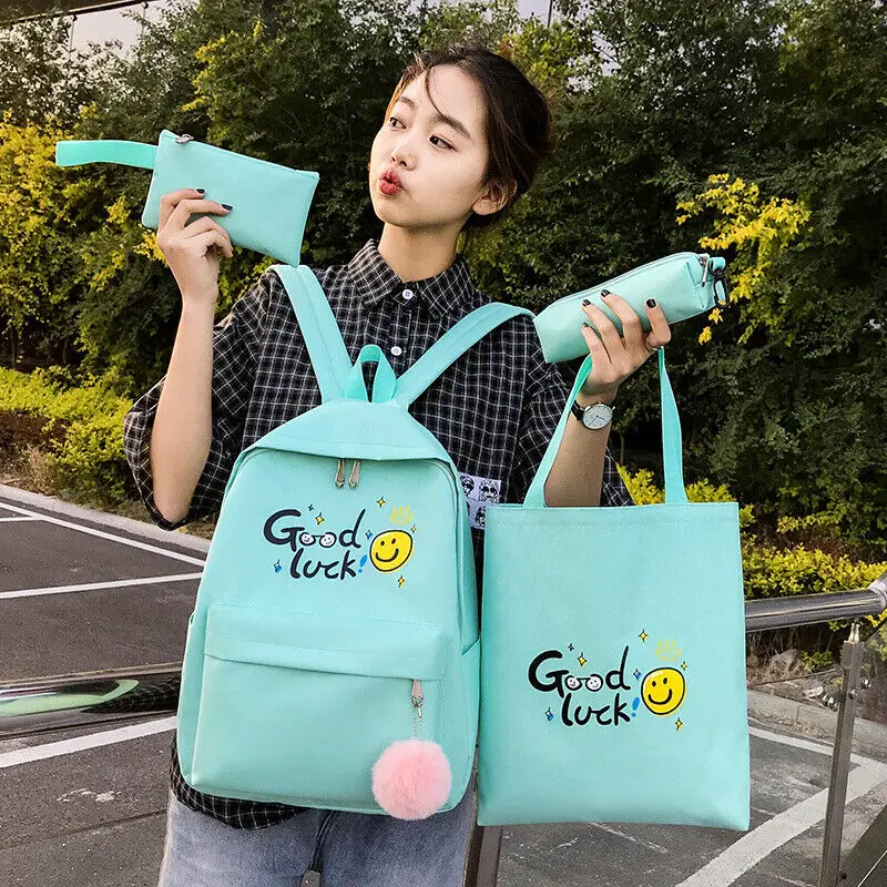 4 шт. Комплект женский рюкзак школьные сумки сумка на плечо холщовая дорожная для