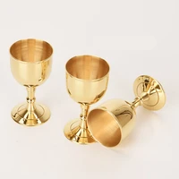 european creative goblet bar tools banquet liqueur shot whiskey glass brass wine cup household drinkware barware wedding gifts