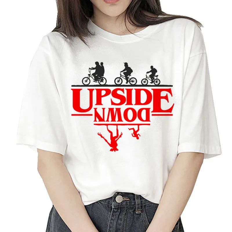 Странные вещи 3 футболки забавная Женская Повседневная футболка с короткими