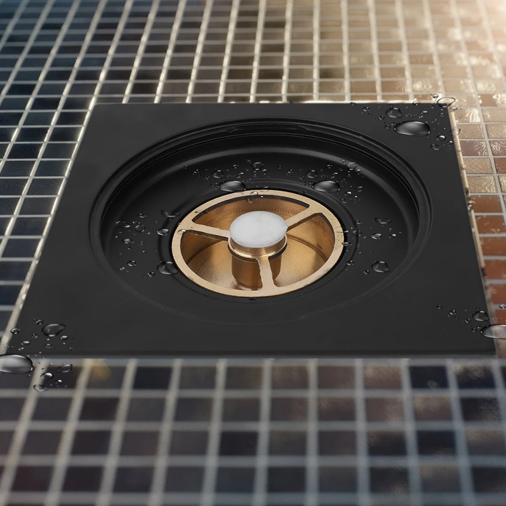 

2 Types Black Brass Floor Deodorant Drain Bathroom Washing Machine Drain Good sealing performance Stopper Strainers