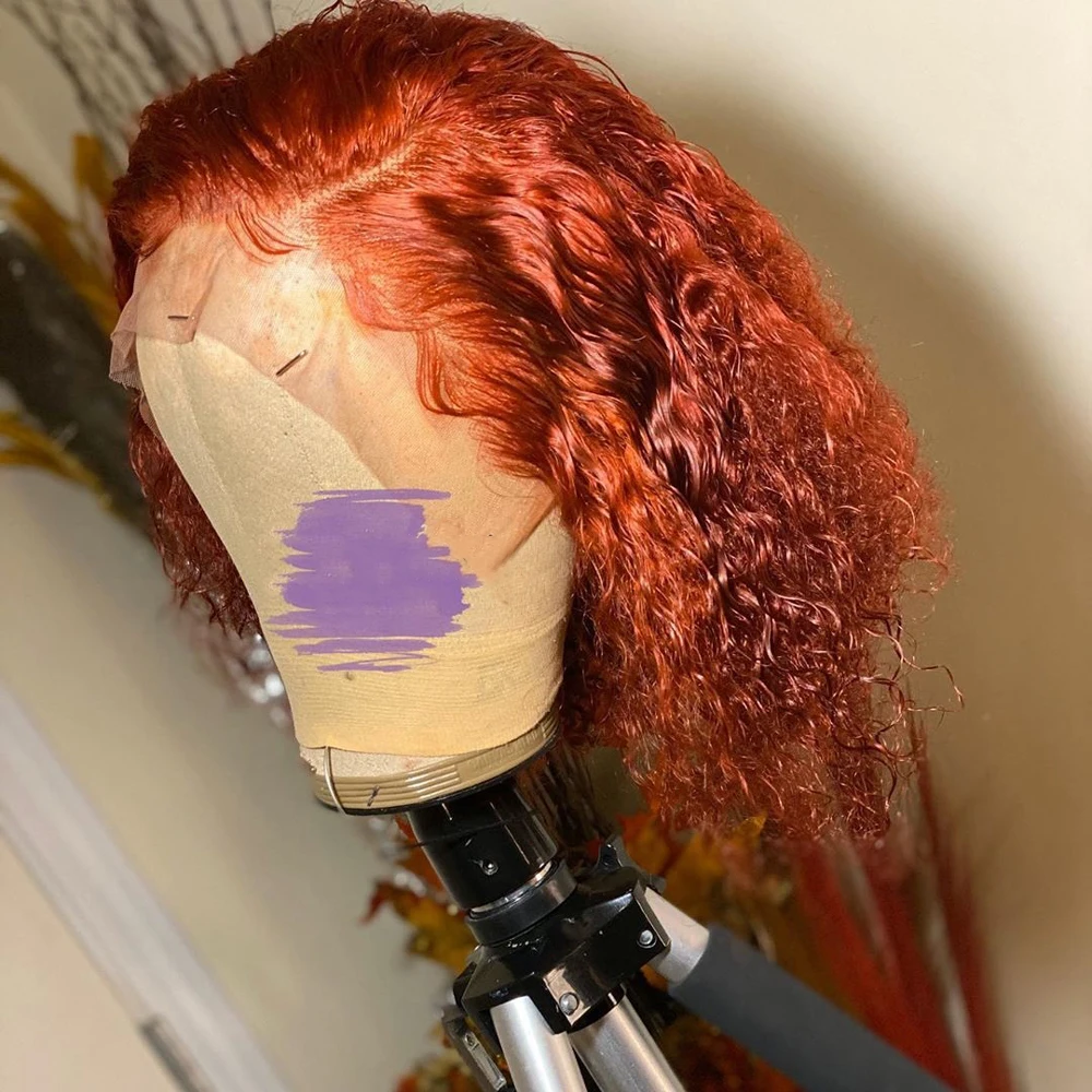 Парик из имбирного апельсина кудрявые парики с Т образной частью кружевные