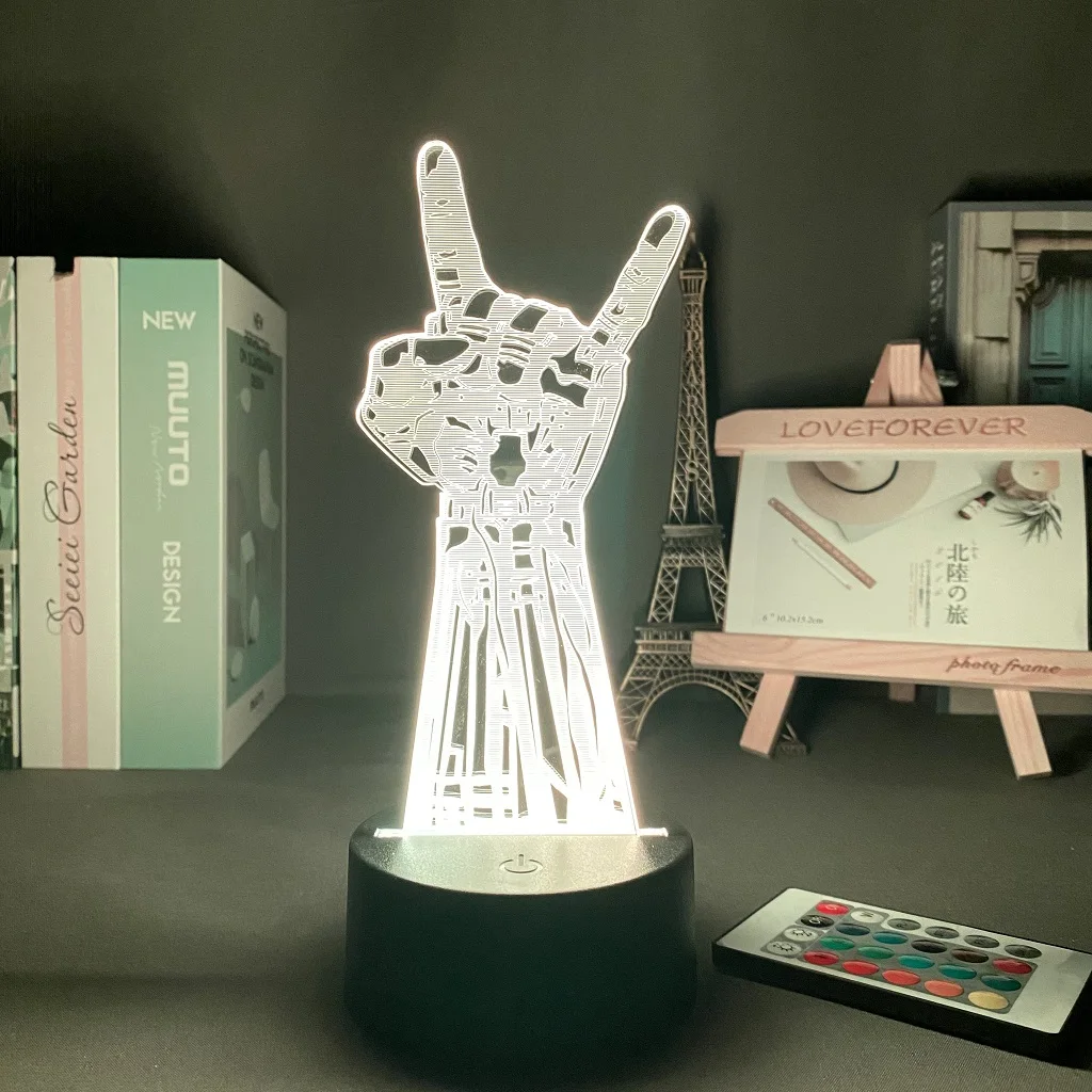 

3D Light Punk Style for Bedroom Decor Nightlight Led Color Changing Touch Sensor Acrylic Johnny Silverhands Led Night Light Gift