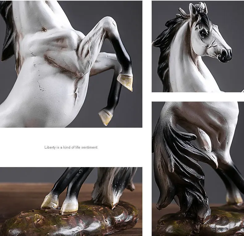 

European Resin Horse Statue Decoration Living Room Office Ornament Horse Figure Home Accessories Horse Sculpture Modern Art
