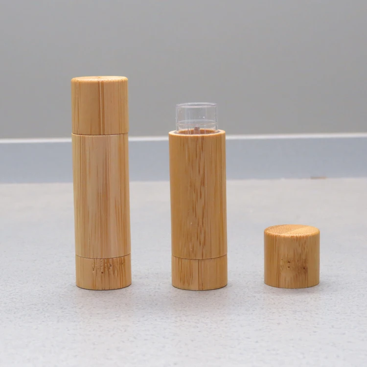 

50pcs 5ml DIY Bamboo Empty Lip Gross Container Lipstick Tube Container Lip Balm Tubes Bamboo Lipstick Tube