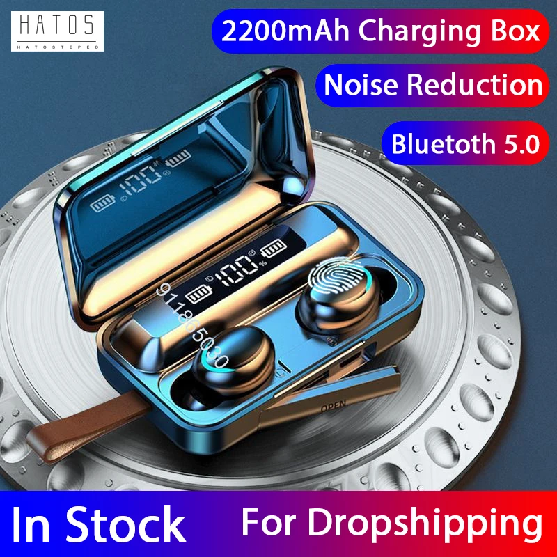 

2021 New TWS Bluetooth 5.0 Earphones 9D Stereo Sports Waterproof Earbuds Headsets Wireless Headphones With Mic Big Charging Box